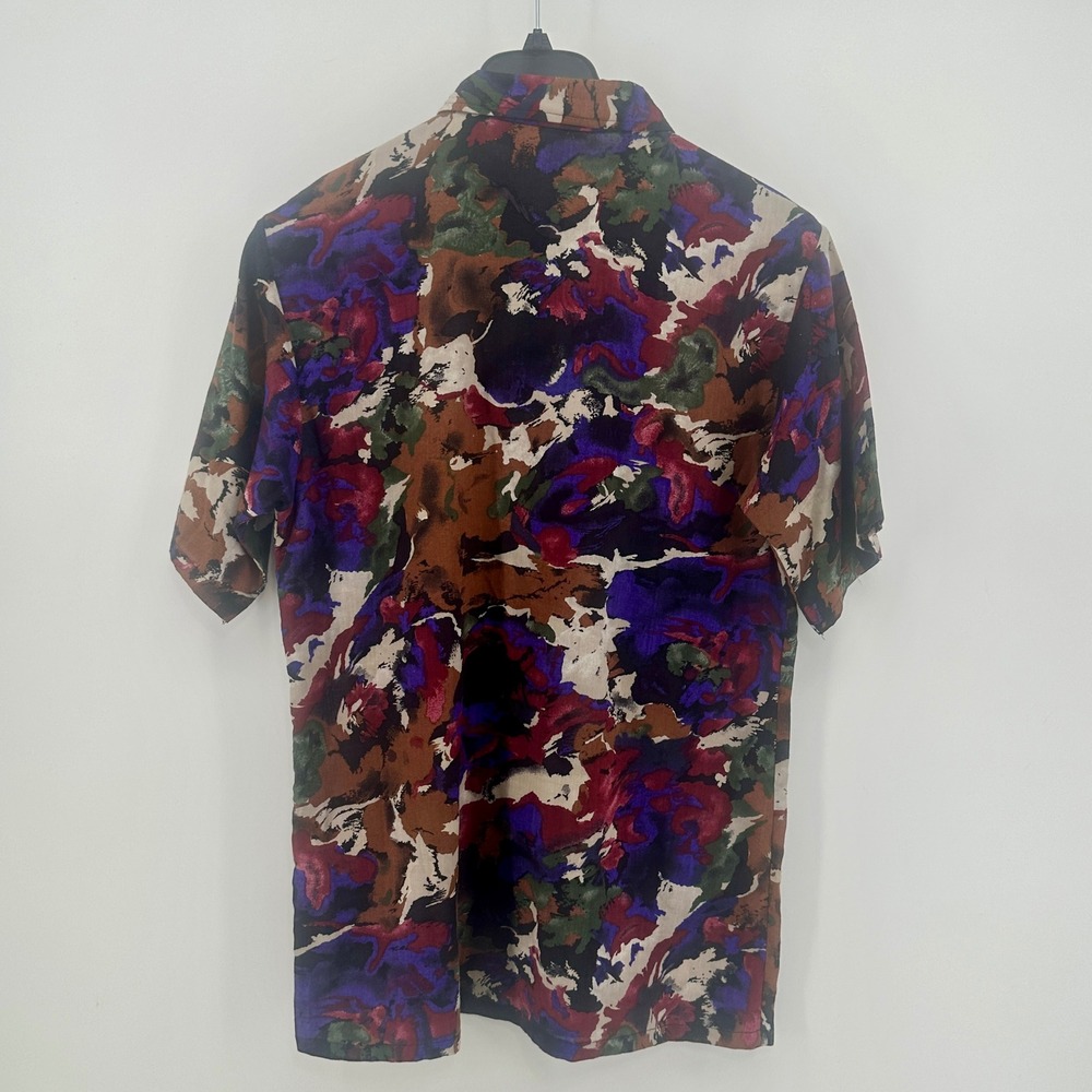 Jordache Basics Shirt Mens Small Multicolor Abstract Regular Fit Vintage 90s USA - Picture 2 of 4